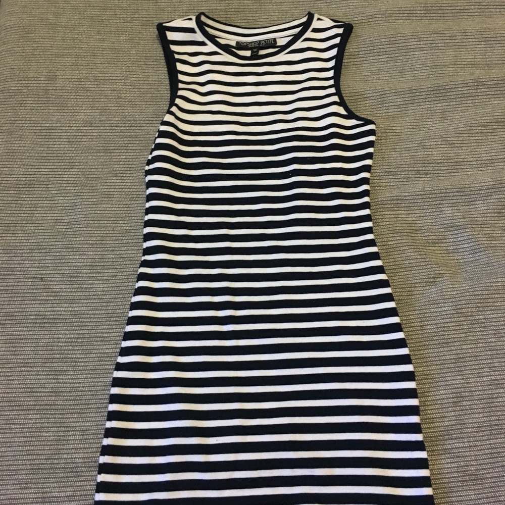 Topshop short striped dress- US6 petite